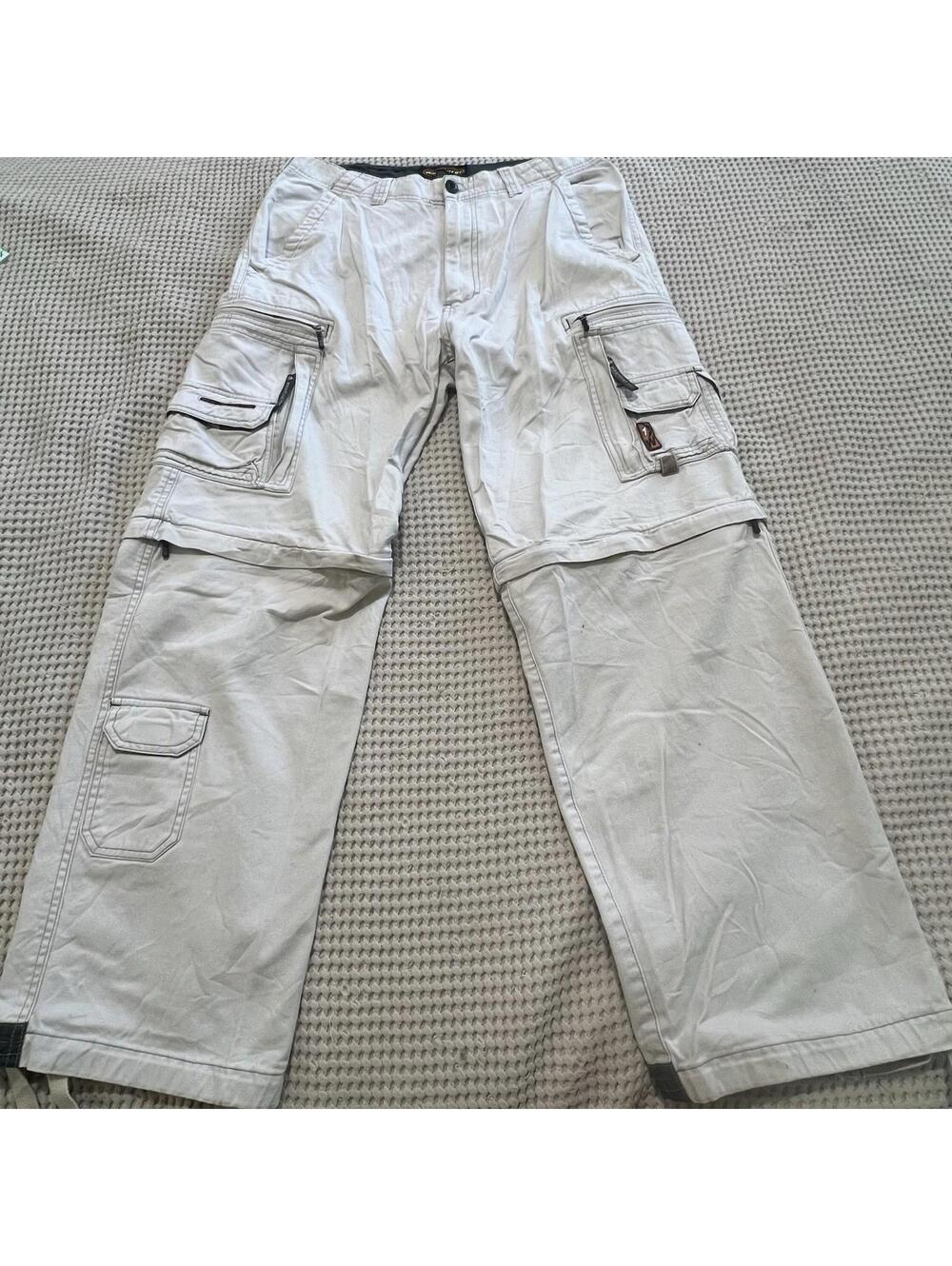 Vintage Y2K WearFirst convertible cargo pants skater style size 32x30 Shorts Tan
